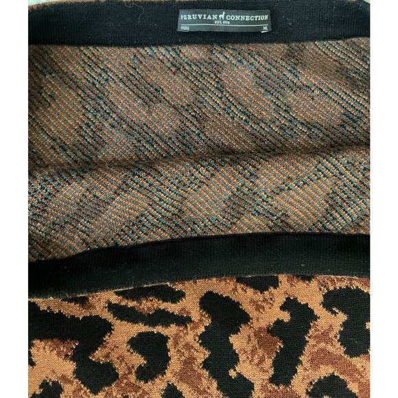 PERUVIAN CONNECTIONS Sophia Leopard Jacquard Knit Pull On A-Line Maxi Skirt - Picture 10 of 13